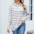 thumbnail image 2 of Ashirexll Womens Long Sleeve Tops, Winter Tops for Women, Ladies' Casual Warm Striped Hooded Sweatshirts with Pockets Long Sleeve Shirts, 2 of 7