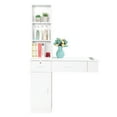thumbnail image 3 of Ktaxon Wall Mount Hair Styling Barber Station, Styling Salon Cabinet with 2 Drawers, White, 3 of 6