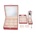 thumbnail image 1 of Caja de joyería con cerradura de cuero, almacenamiento funcional de gran capacidad, caja exquisita para niñas, 1 of 14