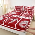 thumbnail image 4 of Erosebridal Twin Football Bed Sheets Set,Sports Sheet Set,Rugby Sheets for Football Fan,Ball Patchwork Flat Fitted Sheet with 1 Pillowcase for Bedroom(Houston), 4 of 6