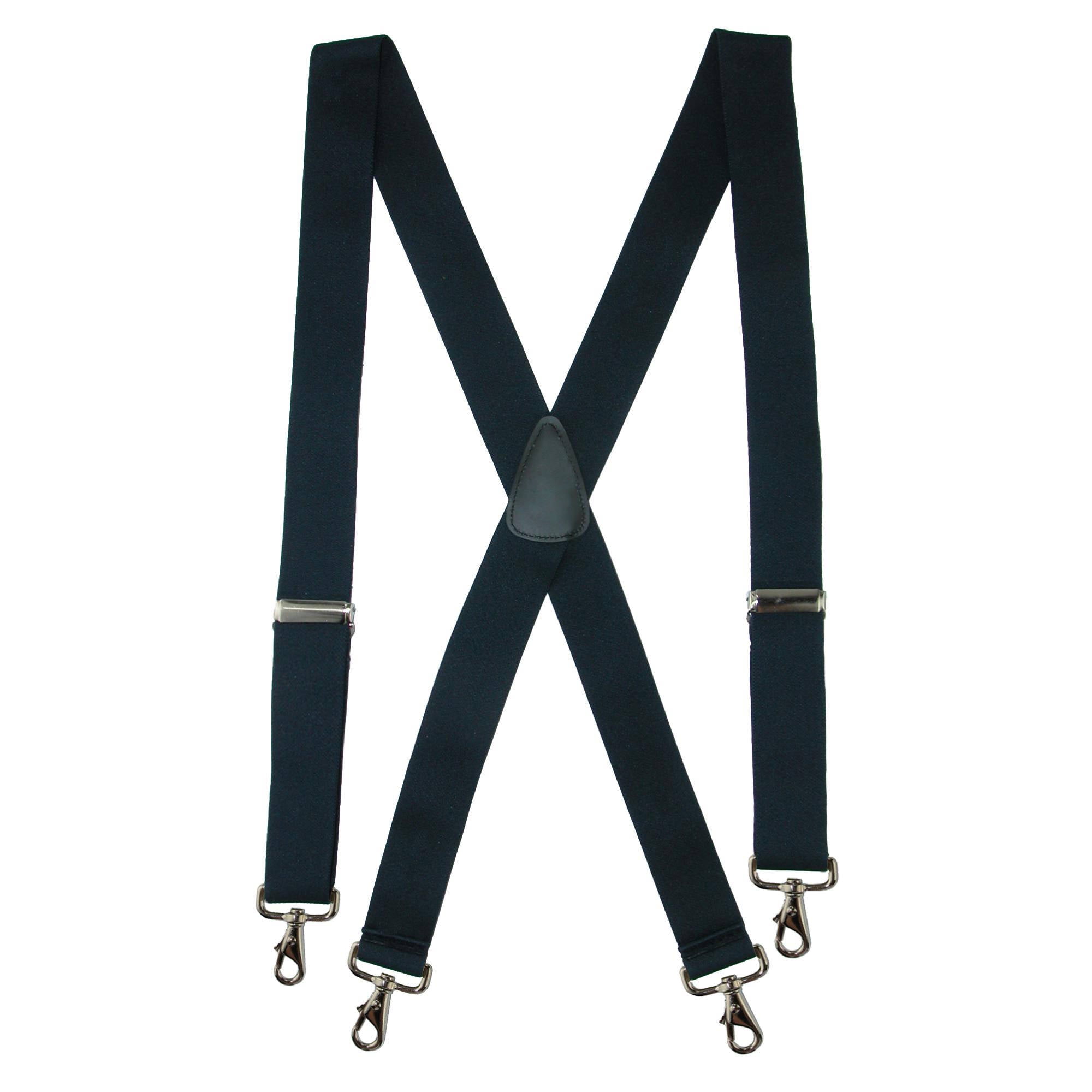 Elastic XBack Suspender with Metal Swivel Hook Clip End, USA Made