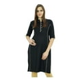 thumbnail image 3 of Bimba Womens Rayon Tunic 3/4 Sleeve Kurti Indian Ethnic Blouse, 3 of 4