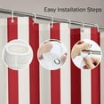 thumbnail image 2 of Shower Curtain Waterproof White Stripe Striped Stamp Yellow Sleepwear Apparel Products Vertical Polyester Fabric 72 x 72 Inches Set with Hooks, 2 of 4
