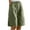 Green, variant on Simua Women's Knee Length Cotton Linen Shorts Wide Leg Elastic Pockets Solid Color Loose Bermuda Shorts for Women