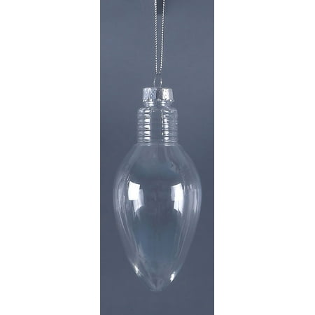 Creative Hobbies 4 Inch Light Bulb Shape Clear Plastic Christmas ...