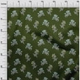 thumbnail image 2 of oneOone Viscose Jersey Dark Green Fabric Leaves & Flower Floral Diy Clothing Quilting Fabric Print Fabric By Yard 60 Inch Wide, 2 of 5