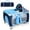 Blue, variant on Costway Foldable Baby Crib Playpen Travel Infant Flat Bassinet Bed Mosquito Net Music with Bag Pink