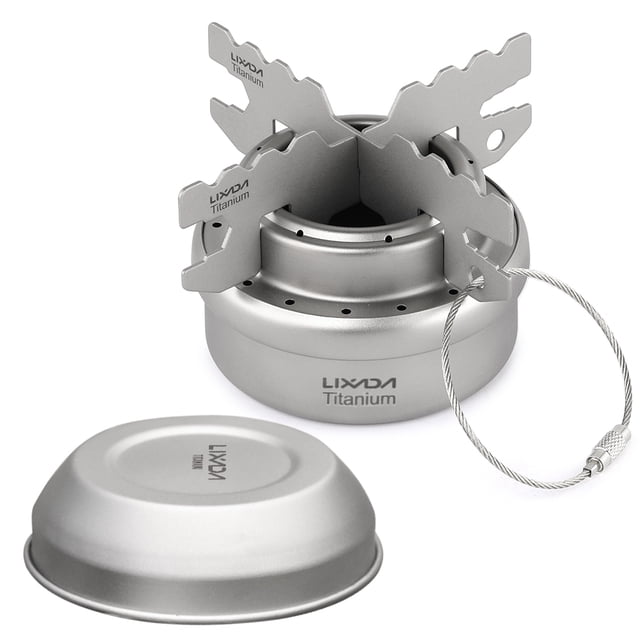 Lixada Portable Titanium with Lid Cross Stand Rack Outdoor Camping Hiking Backpacking Cooking