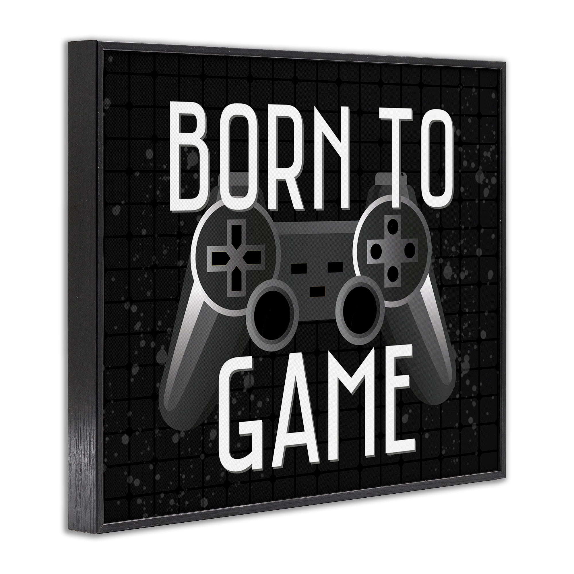 Stupell Industries Born To Game Retro Black Framed Giclee Art, design by Kim Allen