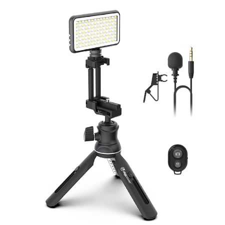 UPC: 0758302178193 | The Instructor – Professional Video Kit  Includes Microphone  LED Light  Tripod & Phone Holder