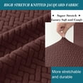thumbnail image 3 of Yumcute Bar Stool Covers,2 Pack Stretch Bar Stool Covers with Backs Jacquard Bar Stool Chair Covers with Elastic Bands Coffee, 3 of 13