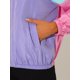 thumbnail image 5 of Chaqueta de color bloque casual INSPIRE CHIC para mujeres con cuello alto, bolsillos con cremallera y mangas largas, color púrpura, talla S, 5 of 5