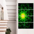 thumbnail image 1 of Fleur Fractale Verte Lumineuse sur Noir - Impression sur Toile Florale, 1 of 3