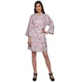 thumbnail image 1 of Moomaya Short Robe For Women Plus Size Printed Cotton Robe Lightweight Nightwear, 1 of 5