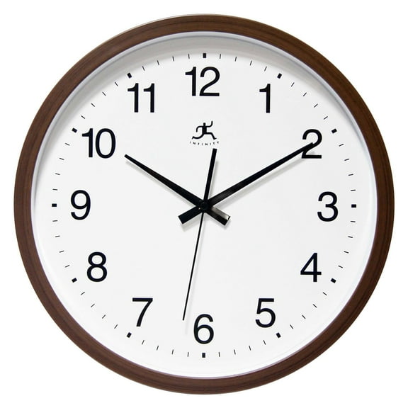 Infinity Instruments 14" Brown Transitional Analog Display Wall Clock