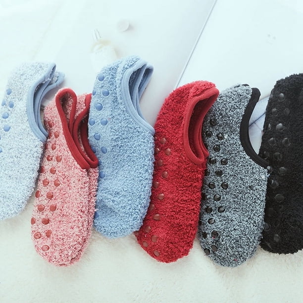 Calcetines de mujer, calcetines de suelo, zapatos de otoño e invierno, gruesos, para adultos, de fondo suave, zapatos de alfombra, calcetines gruesos para yoga, educación temprana, para interiores,