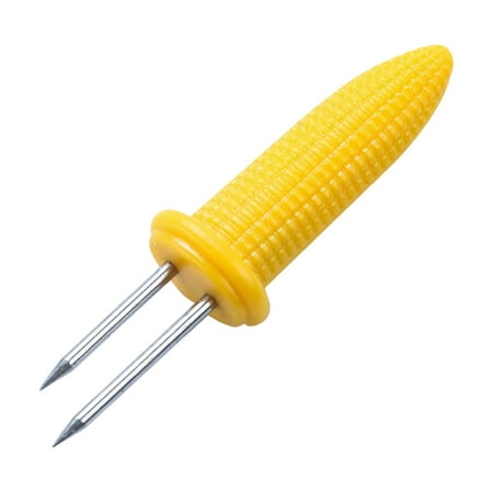

Fdelink Barbecue Clearance Prong Twin Cob Fork Tip Holder Handle Holder Steel 20 Corn Skewers with Silicone Snow Sweetcorn Pieces for BBQ Stainless Kitchen，Dining & Bar