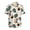 Abstract Leaf Geometric Print, variant on Light Men's Short Sleeve Button Shirt, Comfortable Loose Fit Men's Short Sleeve Button Top for Travel Vacation, Yellow Banana Palm