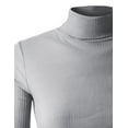 thumbnail image 4 of Doublju Women's Long Sleeve Turtle Neck Ribbed Top (Plus Size Available), 4 of 4