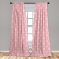 thumbnail image 5 of Ambesonne Ethnic Curtains, Geometric Shapes Blush Tones, Pair of 28"x84", Pastel Pink Blush and White, 5 of 5