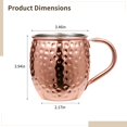 thumbnail image 4 of Set of 2 Hammered Copper Moscow Mule Mugs, 530ml Stainless Steel Cocktail Cups with Ergonomic Handle, Classic Barware Gift Set, 4 of 5