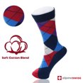 thumbnail image 2 of Alpine Swiss 6 Pack Mens Cotton Dress Socks Mid Calf Argyle Pattern Solids Set, 2 of 8