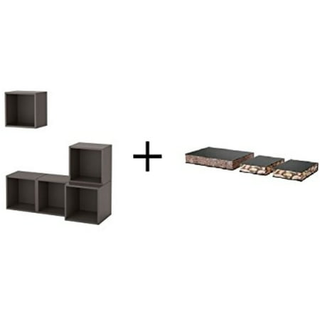Ikea Wall Mounted Cabinet Combination Dark Gray File Box Black