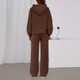 thumbnail image 4 of Wutalume Women's Fashionable Casual 2-Piece Sportswear Set, Long Sleeve Hoodie and Wide Leg Sweatpants, Fall Winter Outfit,Brown XL, 4 of 4