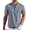 Blue, variant on Men's Linen Henley Shirt Short Sleeve Hippie Casual Beach T Shirts
