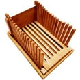 thumbnail image 1 of CNKOO Bamboo Bread Guide Bagel Cutter Homemade Bread loaf Cutting Wooden Tray, 1 of 6