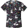 Some Like It Spots Mock Wrap Scrub Top