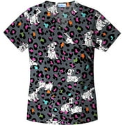 Some Like It Spots Mock Wrap Scrub Top