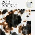 thumbnail image 5 of Cow Print Rod Pocket Blackout Curtains Animal Fur Skin Brown Black Cowhide Thermal Insulating Window Curtain Panels for Bedroom with Rod Pocket W42 x L63 Inch, 5 of 5
