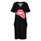 thumbnail image 4 of ¡Labios! Vestido holgado con bolsillos para mujer, verano, ropa de mujer, vestidos largos, vestidos largos con velo., 4 of 7