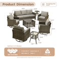 thumbnail image 2 of ODELIO 8-Piece Wicker Patio Furniture Set, PE Rattan Outdoor Conversation Set with Swivel Rocking Chairs & LED Lighted Coffee Table, Patio Seating for Backyard, Porch & Deck, Dark Gray, 2 of 8