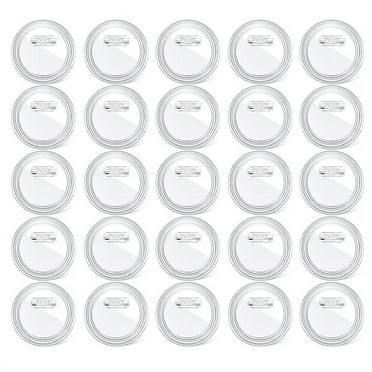 3 Inch DIY Button Pins Acrylic Pin Badge Clear Craft Badges Back Buttons for School Projects 25Pcs