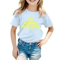 thumbnail image 1 of JAKANYQ T-Shirts Mode Décontractée pour Enfants, Imprimé Cœur, Col Rond, Manches Courtes, Bleu Clair 4-5 Ans, 1 of 4