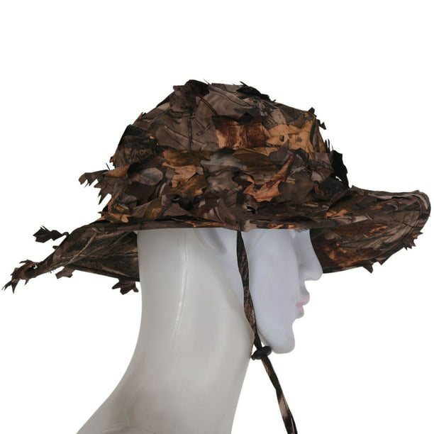 2X Camouflage Hunting Hat with Bionic 3D Real Tree Leaf Hunting Cap Fishing  Hat for Outdoors 