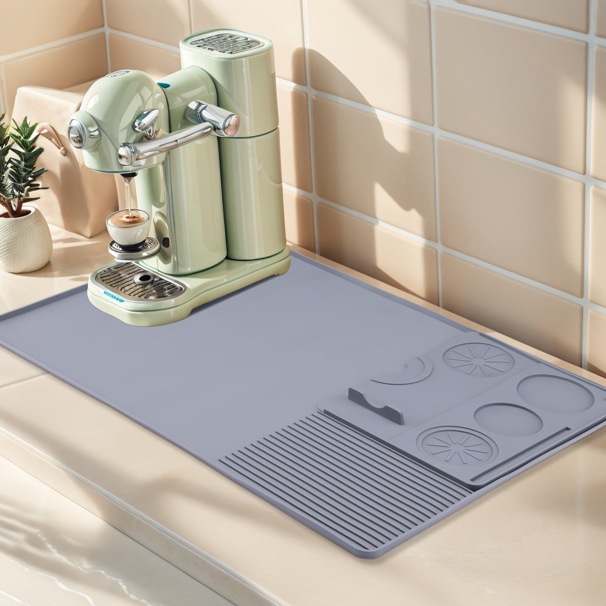 Unique Bargains Removable Bar Mat with Non-Slip Design Gray（2 in 1）