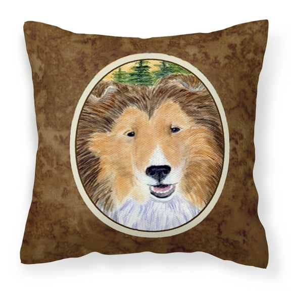 Carolines Treasures SS8141PW1414 Sheltie Fabric Decorative Pillow, 14Hx14W, multicolor