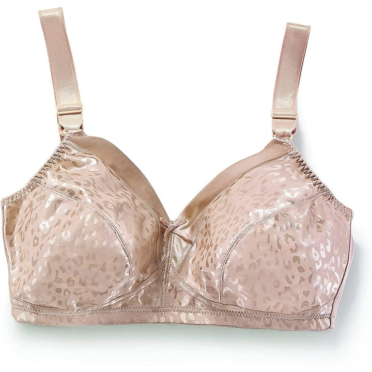 JUST MY SIZE Wireless Bra Pack, Full coverage, Leopard Satin, Wirefree  Plus-Size Bra, 2-Pack (Sizes from 32c to 50DD)