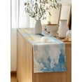 thumbnail image 5 of Table Runner 48 Inches Long for Kitchen Dining, Blue Yellow Dresser Scarf Farmhouse, Dining Table Decorations for Wedding/Parties, Modern Vintage Oil Painting Abstract 13 x 48 In, 5 of 9