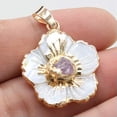 thumbnail image 3 of K-KED 10pcs Natural Amethyst Stone Gems Flowers Reiki Heal White Shell Pendants-Rose Quartz, 3 of 9