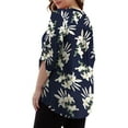 thumbnail image 4 of VERABENDI Women's Plus Size Tops 3/4 Sleeve Shirts Dressy Casual Metal Buckle V-Neck Tunic Blouses,M-4XL, 4 of 11