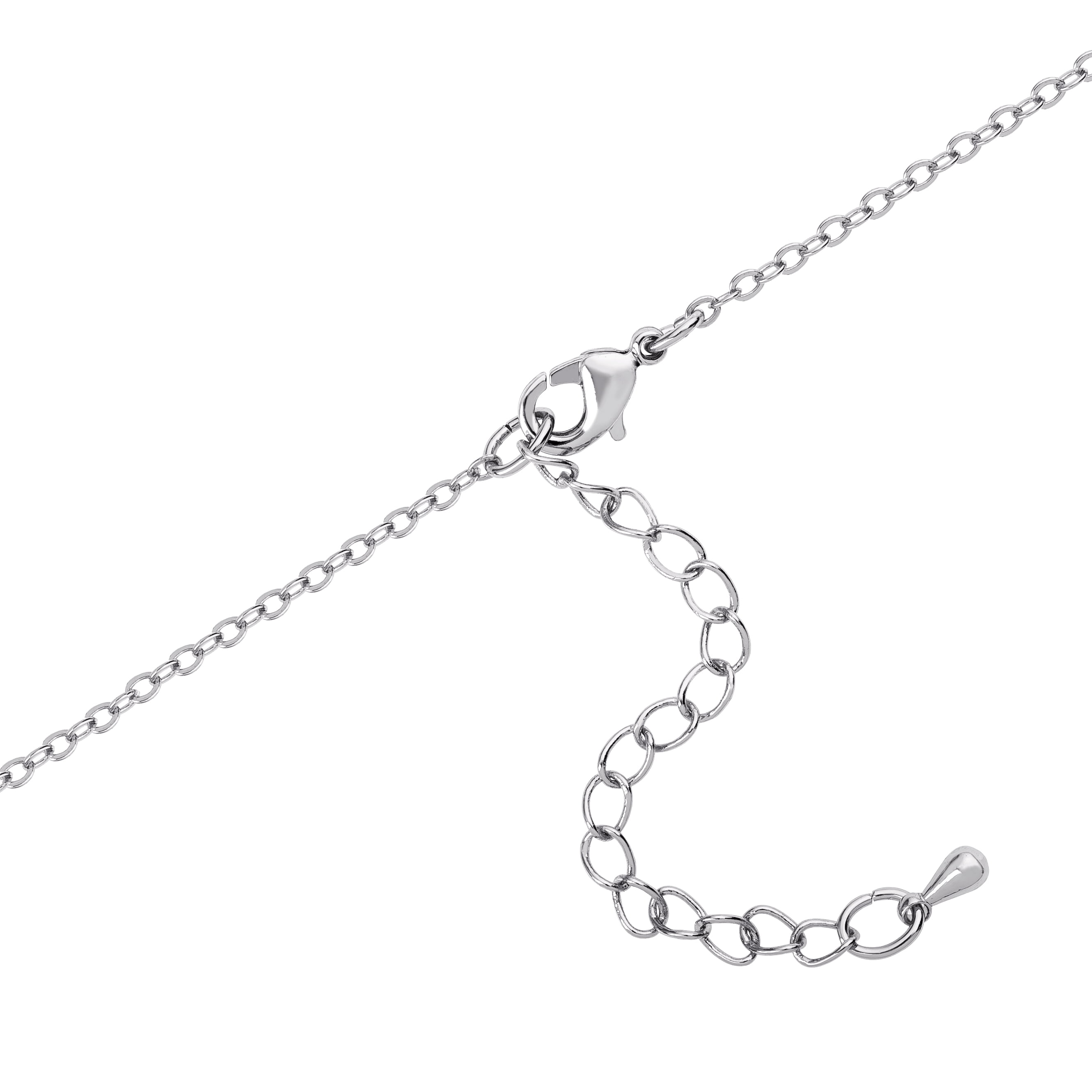Believe by Brilliance Women's Fine Silver Plated Oval Purple Crystal Pendant, 18" + 2" Chain