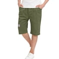 thumbnail image 2 of FSYBOA Boys Cargo Shorts, Elastic Waist Knee Length School Casual Kids Summer Shorts Green Size 7-8T, 2 of 8