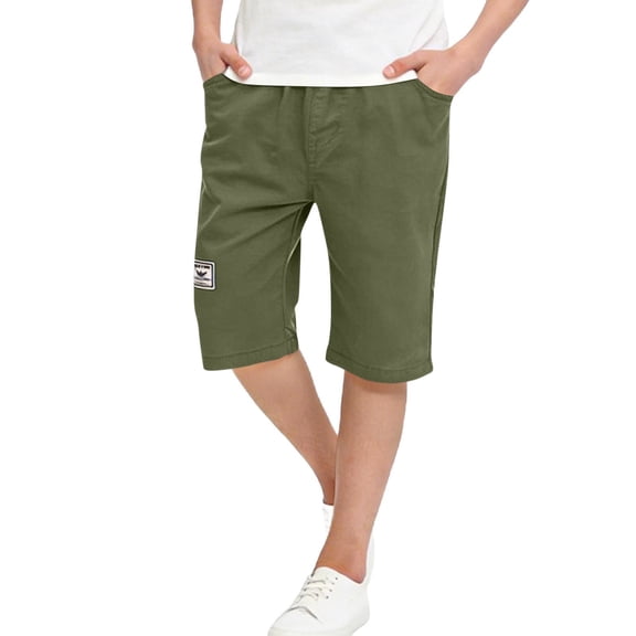 Frnrwgo Boys Cargo Shorts with Pockets Lightweight Elastic Waist Big Kids Youth Spring Summer Casual Sports Bottoms
