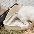 Corner Tech Pattern Rabbit Litter Pan High Back Spray Guard Corner Design with Removable ...