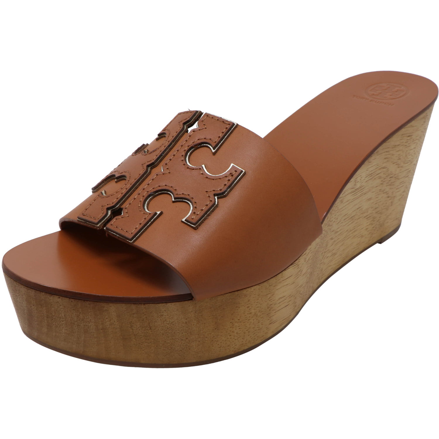 Tory Burch Women's Ines Calf Leather / Metallic Vegan Tan Spark Gold Sandal  - 11M 
