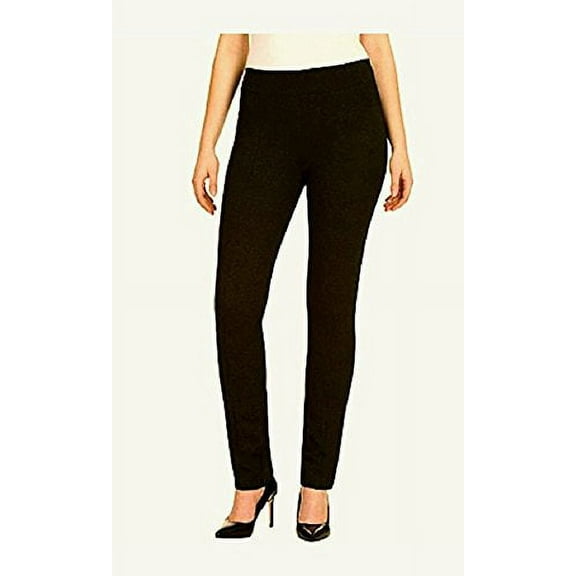 Hilary Radley Womens Sit at the Waist narrow Leg Jet Black pants, Medium